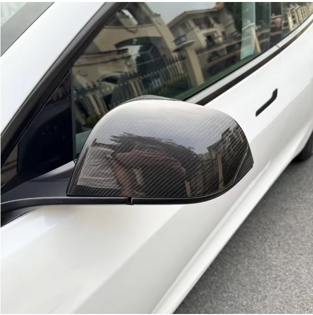 thumbnail image 2 of Carbon Fiber Look Clip-On Side Mirror Cover Caps For Fiat 500 2012-2019 – Pair 2 of 5