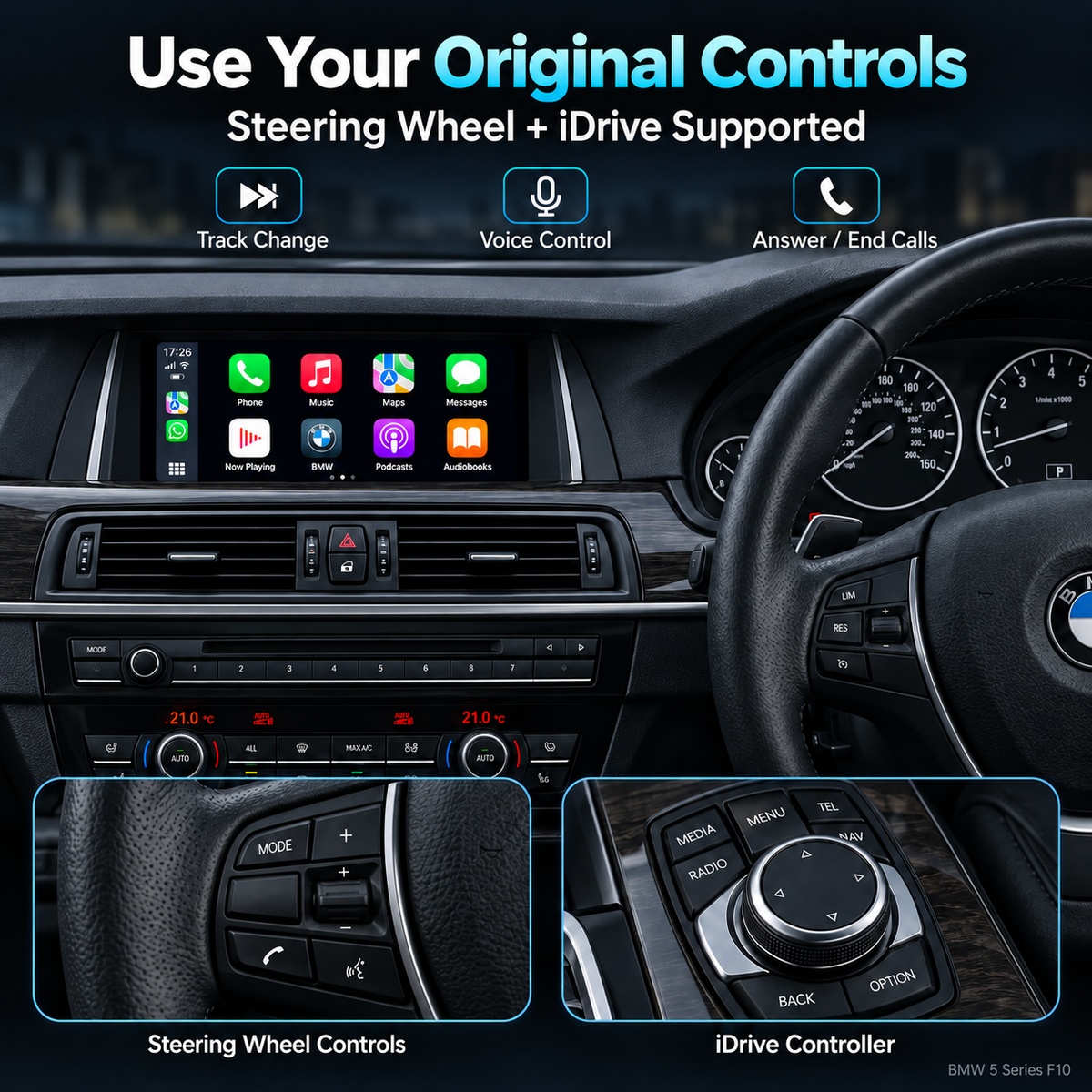 Apple CarPlay inalámbrico para BMW Android Auto Decoder Box NBT CIC EVO