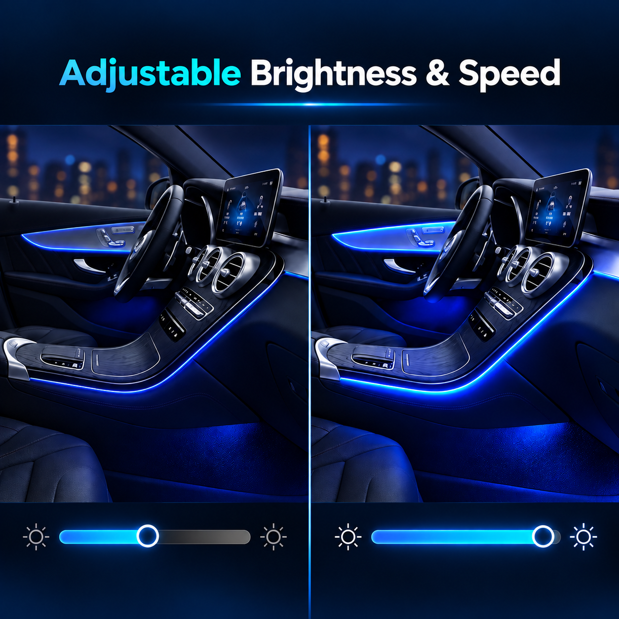18-in-1 RGB LED Car Interior Ambient Lighting Kit – Dashboard, Door & Footwell Lights - Pluscenter