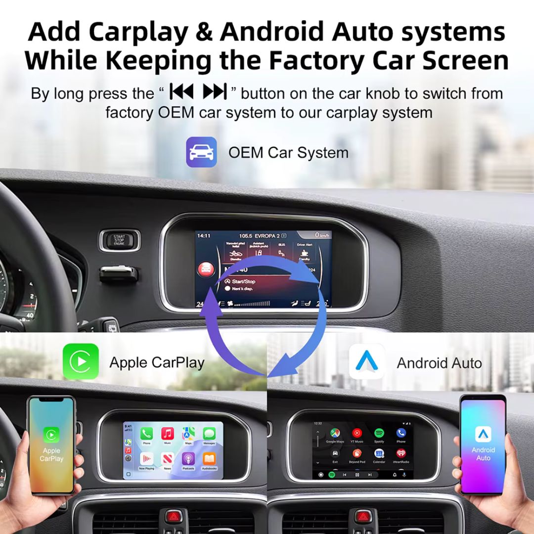 Decodificador inalámbrico Apple CarPlay para Peugeot / Citroen Android Auto Box