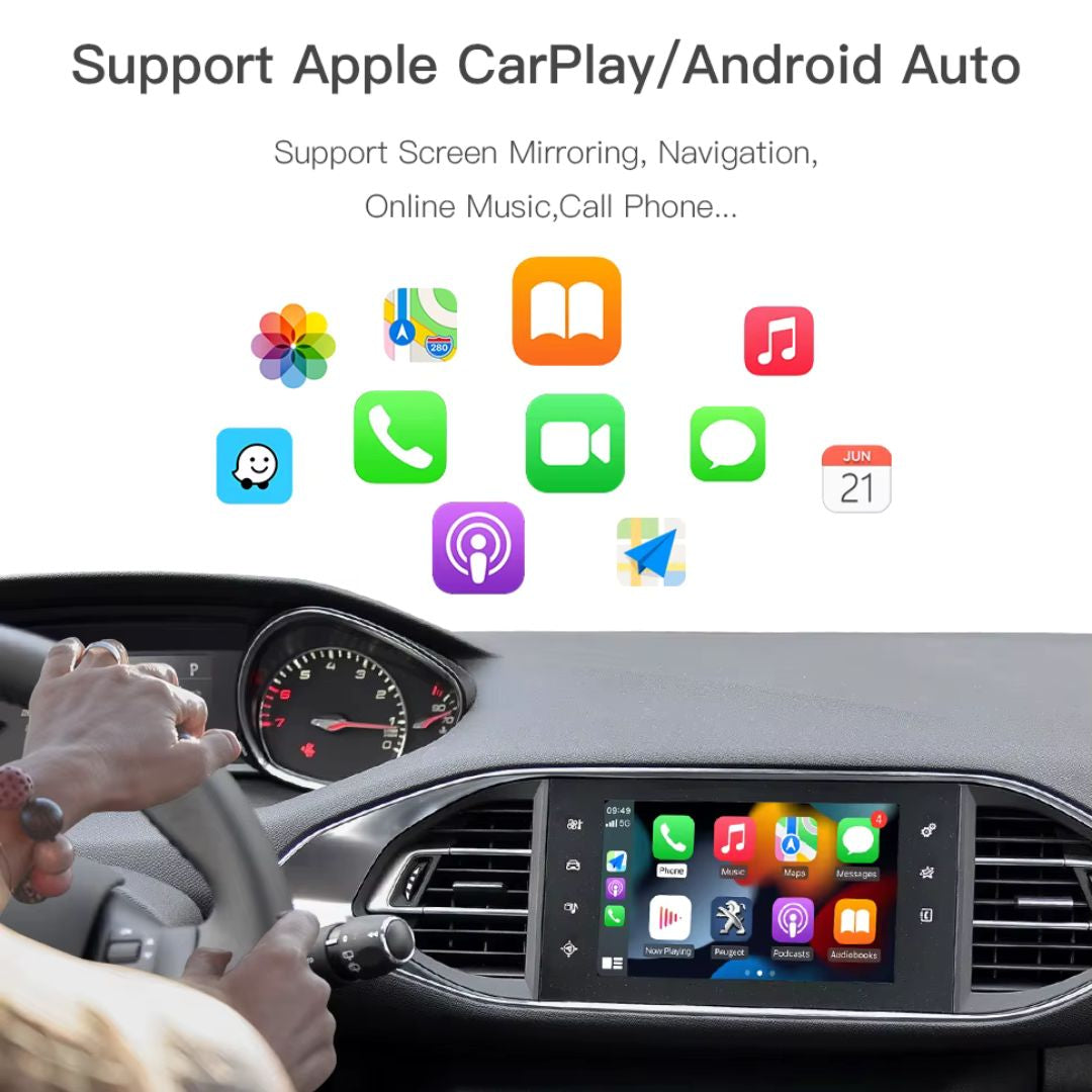 Decodificador sem fio Apple CarPlay para Peugeot/Citroen Android Auto Box