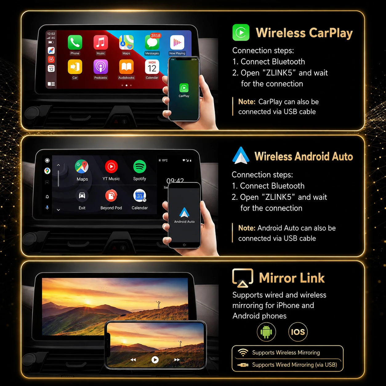 BMW 5 Series F10-F18 2010-2017 Android 14 Stereo | CarPlay & Android Auto