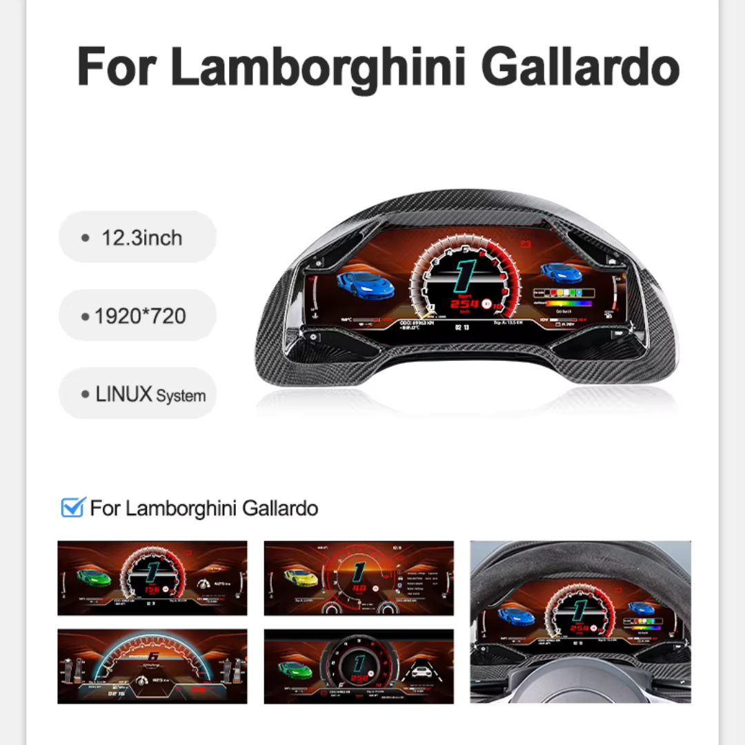Lamborghini Gallardo 2003-2013 Digital Instrument Cluster – Linux System LCD Dashboard