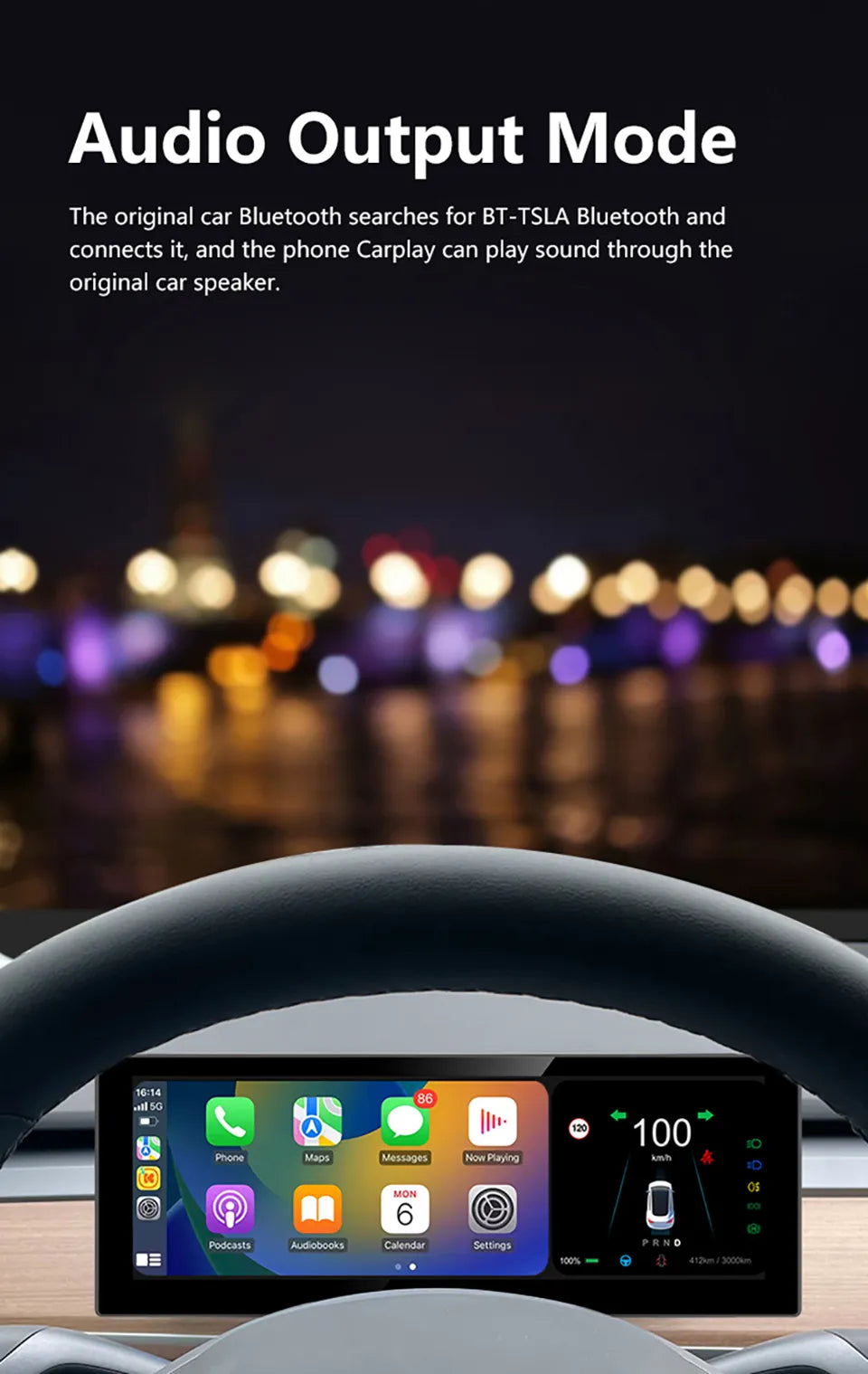 Tesla Model 3 Y Cluster Dashboard Digital LCD 8in Display