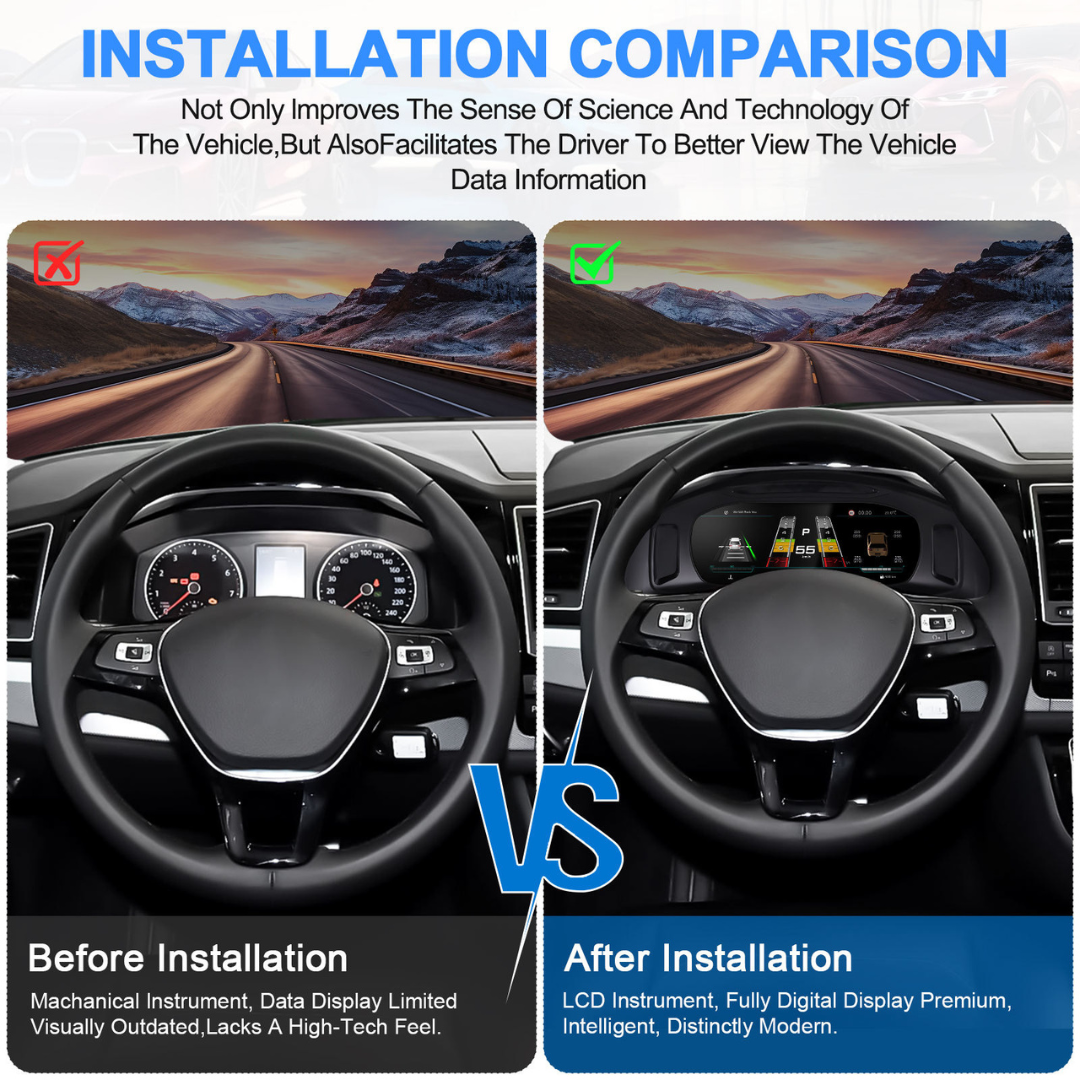 Volkswagen Transporter T5.1 2010-2015 Digital Instrument Cluster – Linux System LCD Dashboard