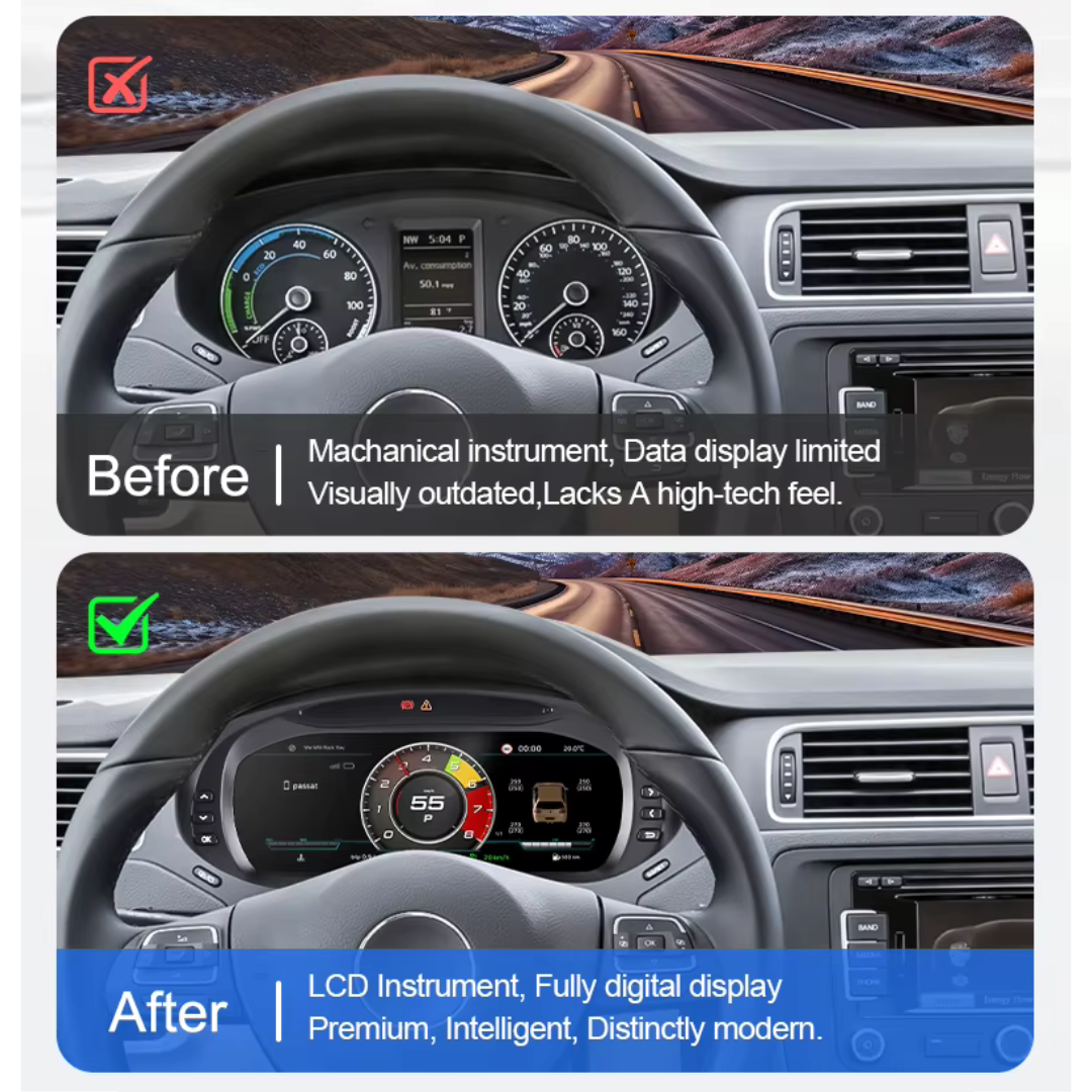 Volkswagen Jetta 2013-2019 Digital Instrument Cluster – Linux System LCD Dashboard