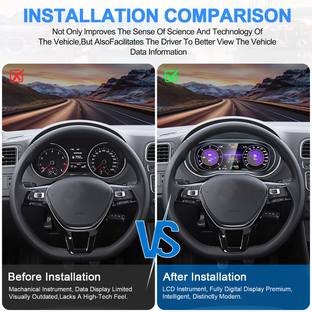 Volkswagen Polo 2009-2016 Digital Instrument Cluster – Linux System LCD Dashboard