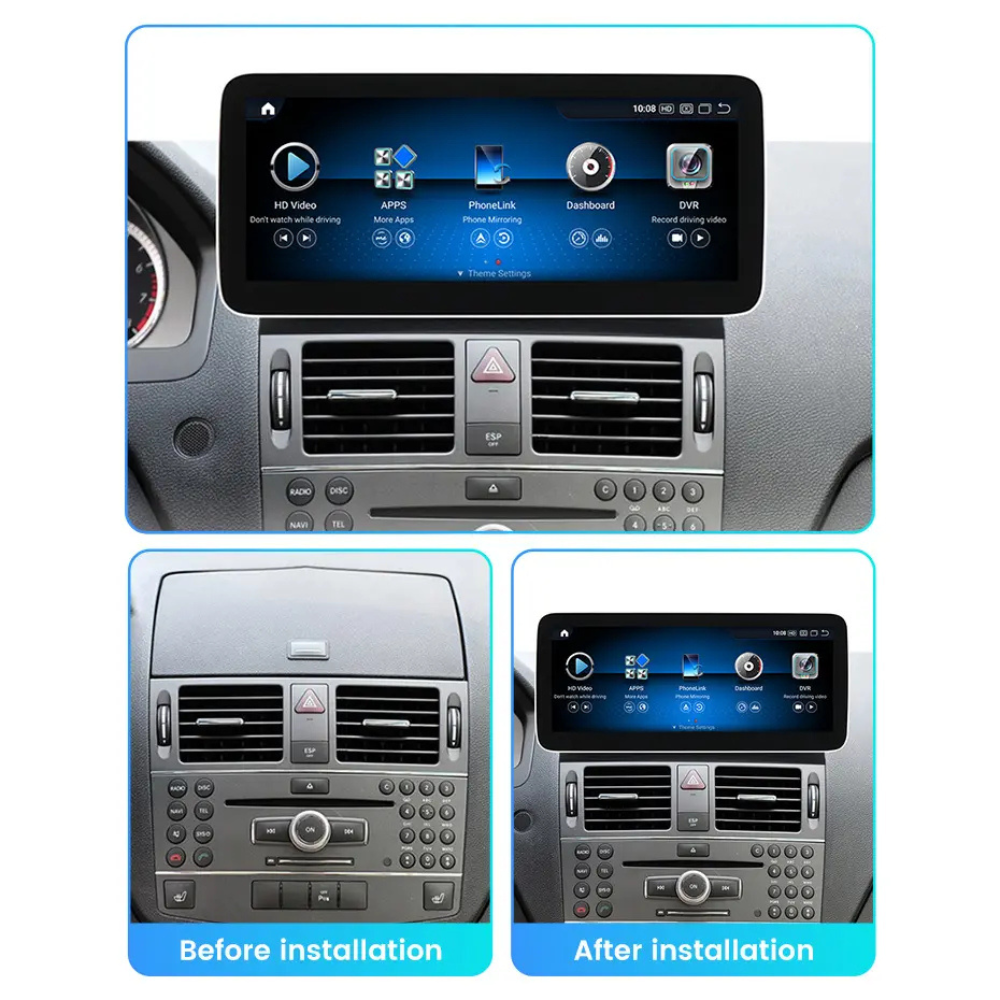 Mercedes C Class 2007-2014 W204 Android 13 Car Stereo Wireless CarPlay & Android Auto Head Unit NTG 5.0 - DriveCast