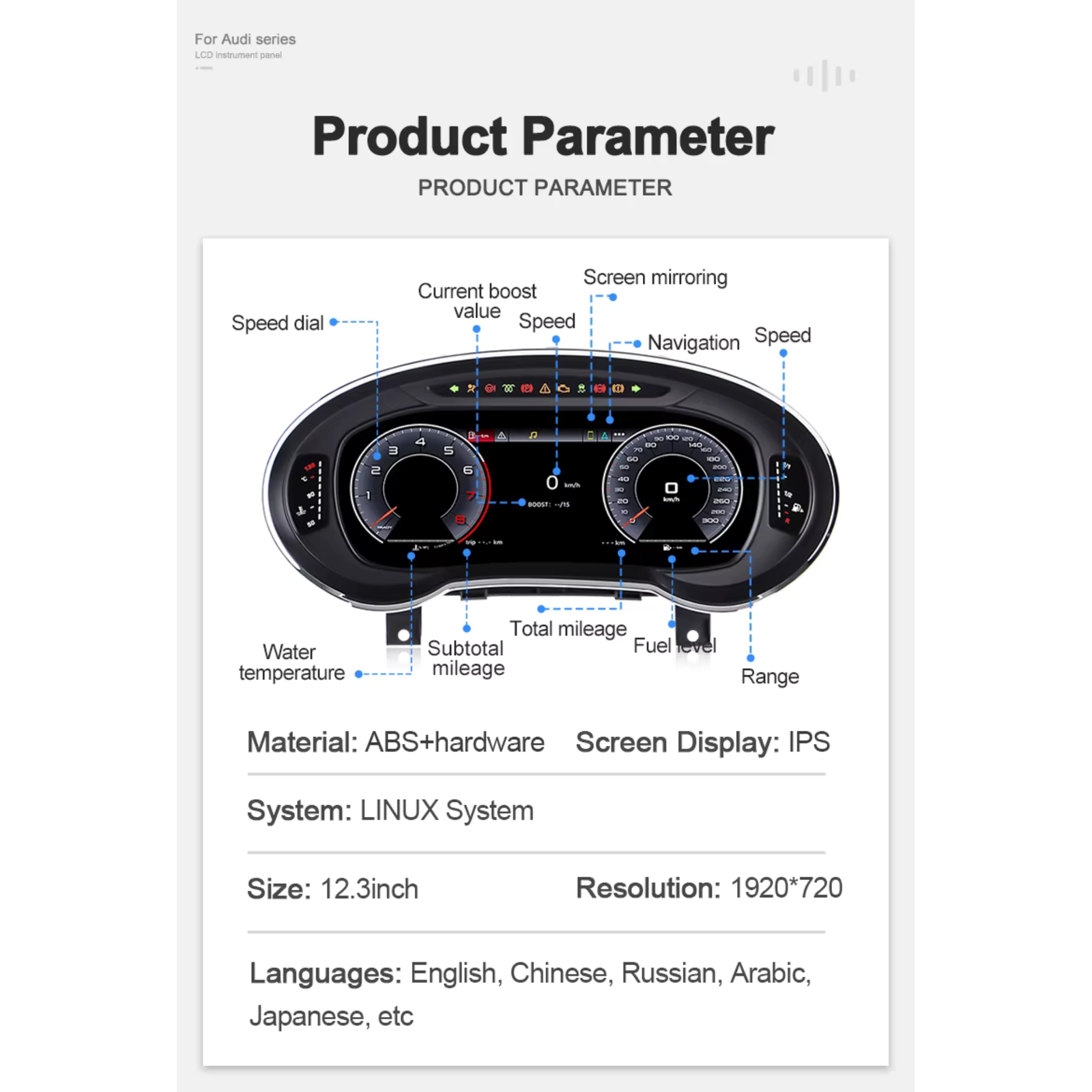 Für BMW | 3 4 Serie | 2012-2020 | F30 F31 F32 F34 F35 F36 F80 F82 | 12,3-Zoll-LCD-Digital-Cluster | Instrumenten-Cockpit-Tachometer | Armaturenbrett-Display 