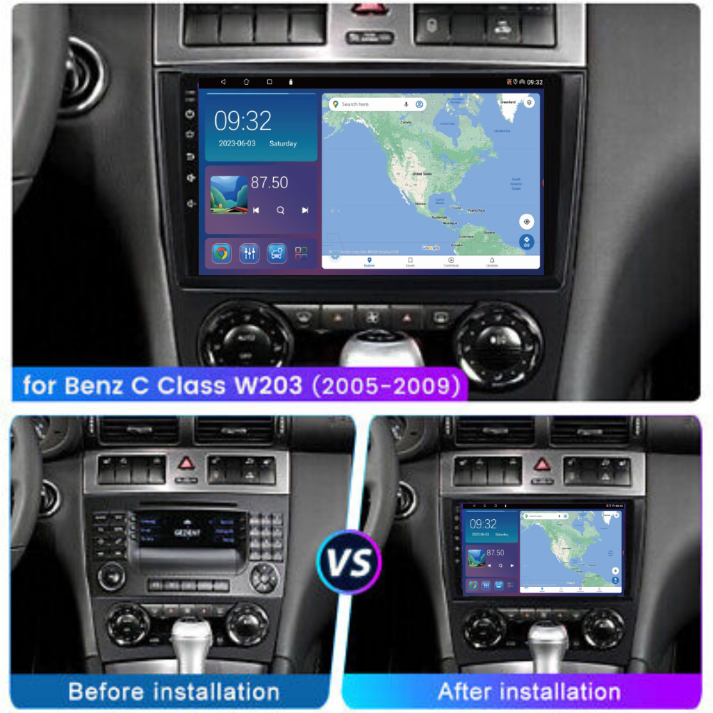 Mercedes C Class G CLC CLK W203 W209 W463 2005-2009 Android 13 Wireless CarPlay & Android Auto Car Stereo Head Unit - DriveCast
