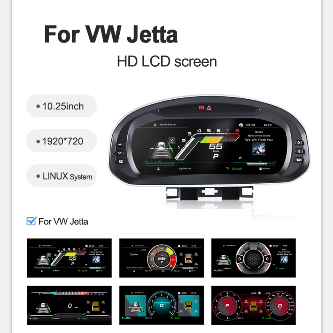 Volkswagen Jetta 2013-2019 Digital Instrument Cluster – Linux System LCD Dashboard