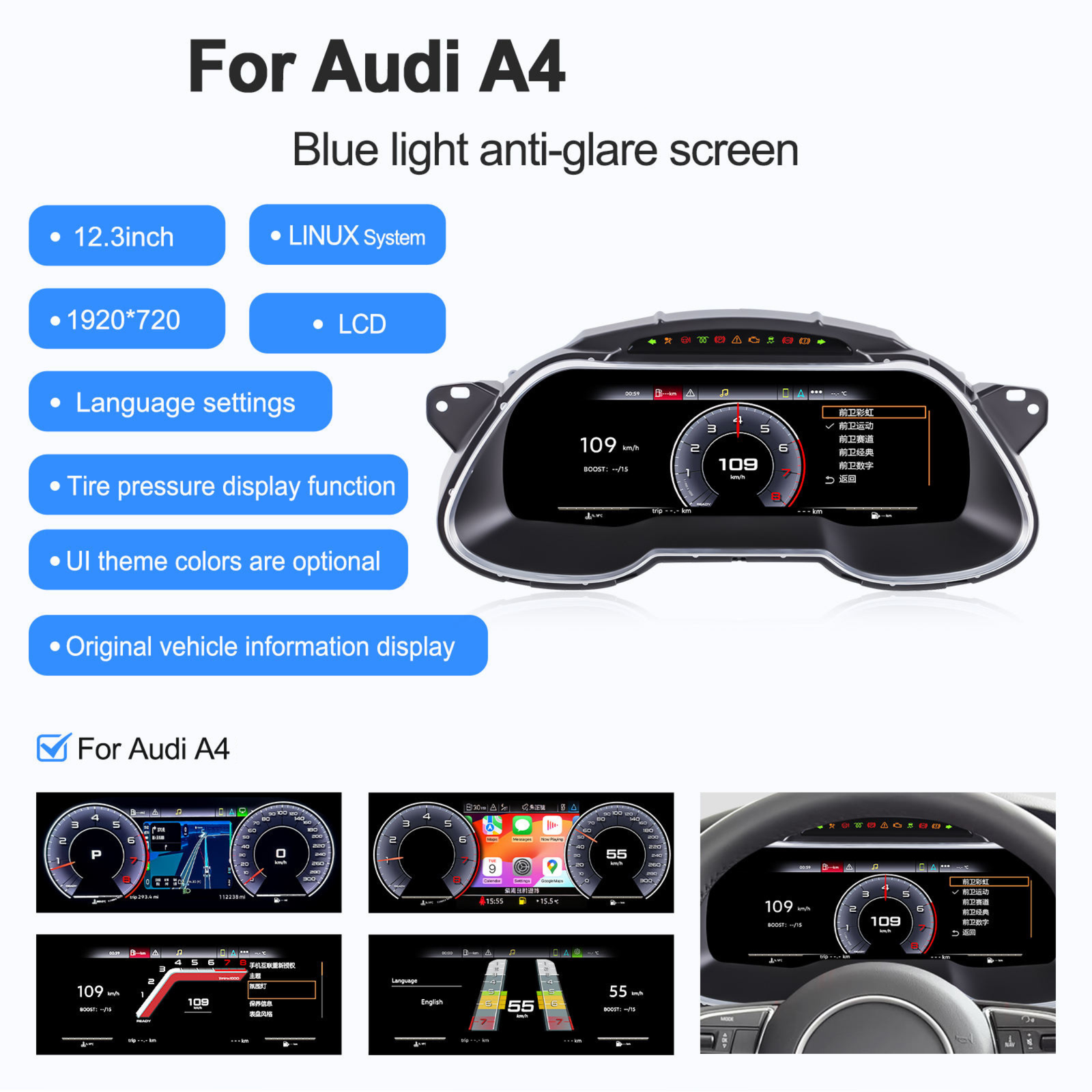 Pour BMW | Série 3 4 | 2012-2020 | F30 F31 F32 F34 F35 F36 F80 F82 | Groupe numérique LCD 12,3