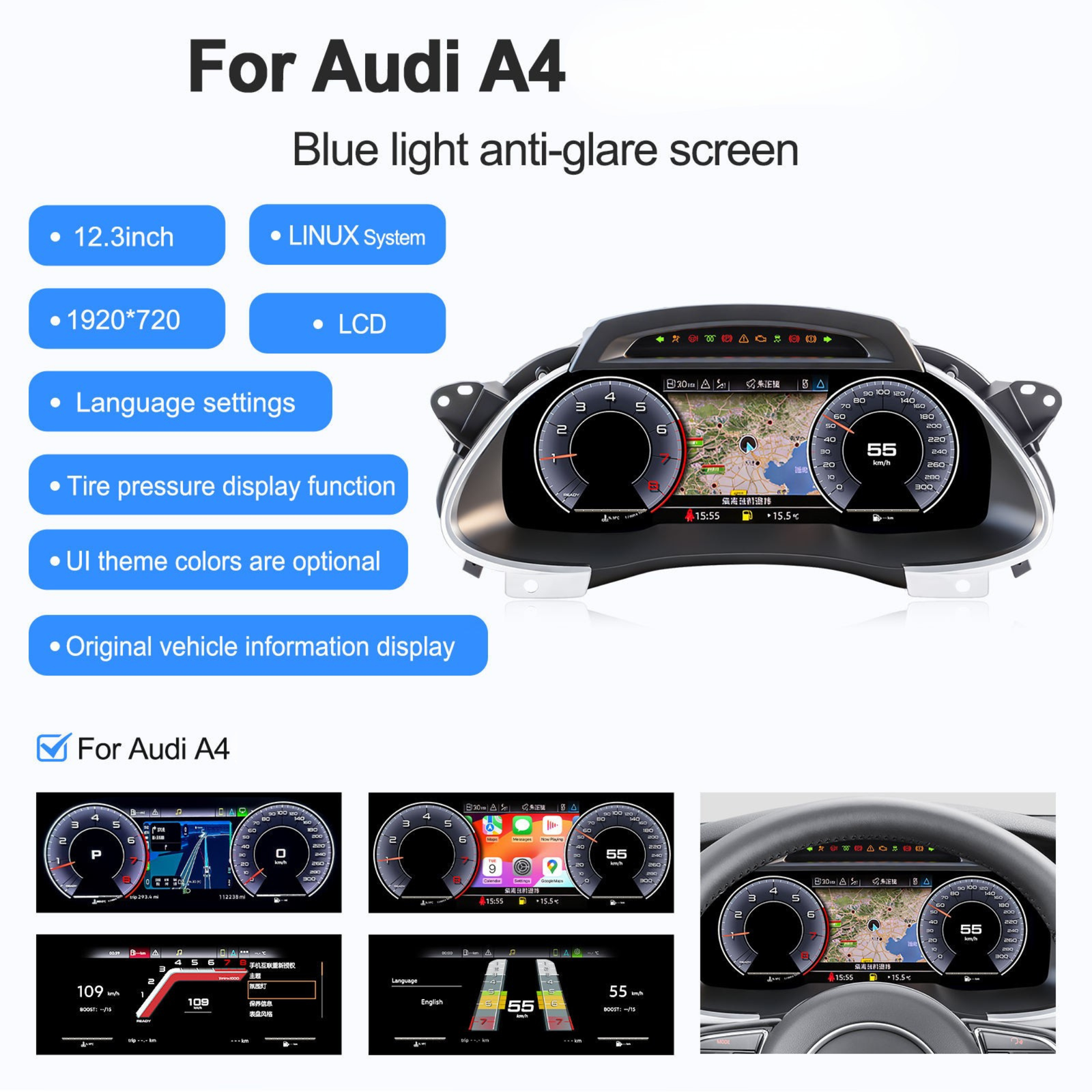 Pour BMW | Série 3 4 | 2012-2020 | F30 F31 F32 F34 F35 F36 F80 F82 | Groupe numérique LCD 12,3