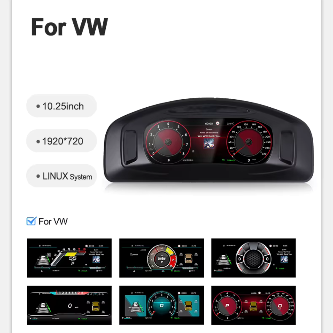 Volkswagen Transporter T5.1 2010-2015 Digital Instrument Cluster – Linux System LCD Dashboard