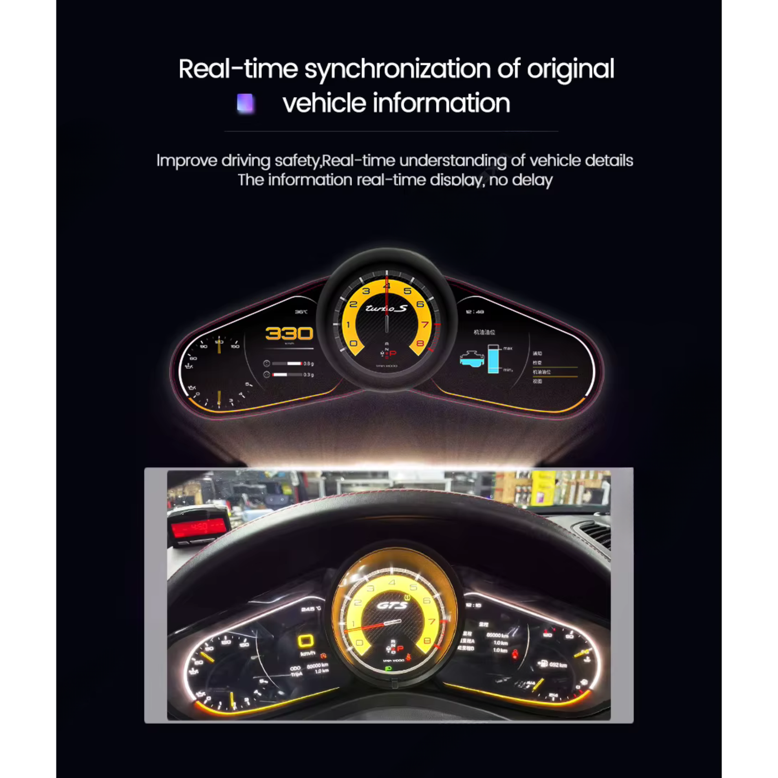 Porsche Cayenne 2011-2017 Digital Instrument Cluster – Linux System LCD Dashboard