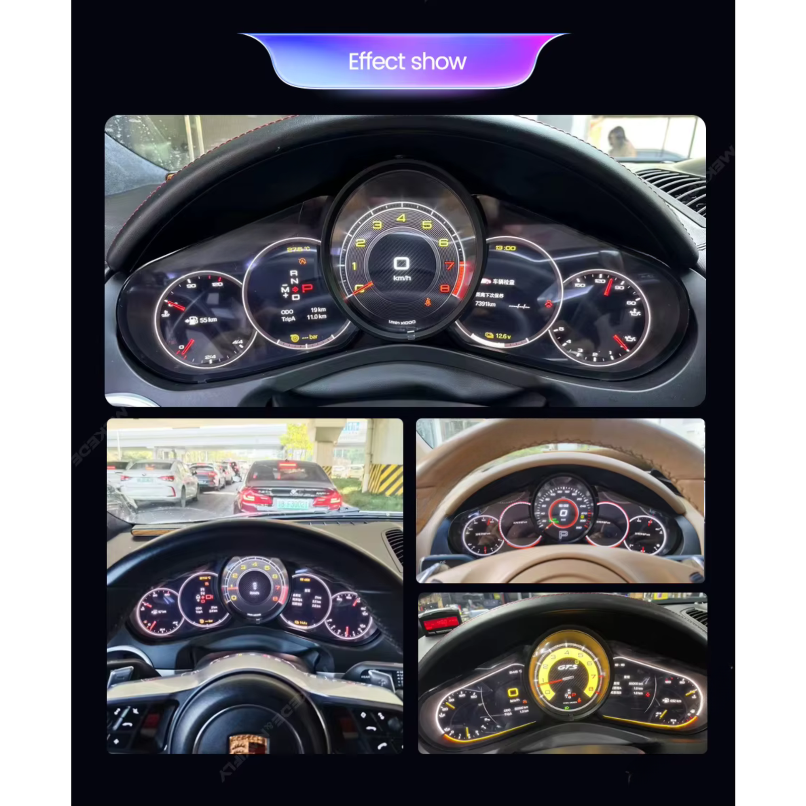 Porsche Cayenne 2011-2017 Digital Instrument Cluster – Linux System LCD Dashboard