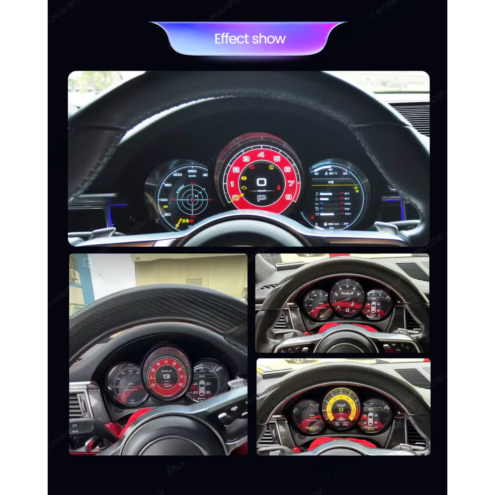 Porsche Macan 2014-2023 & Boxster 2016-2022 Digital Instrument Cluster – Linux System LCD Dashboard