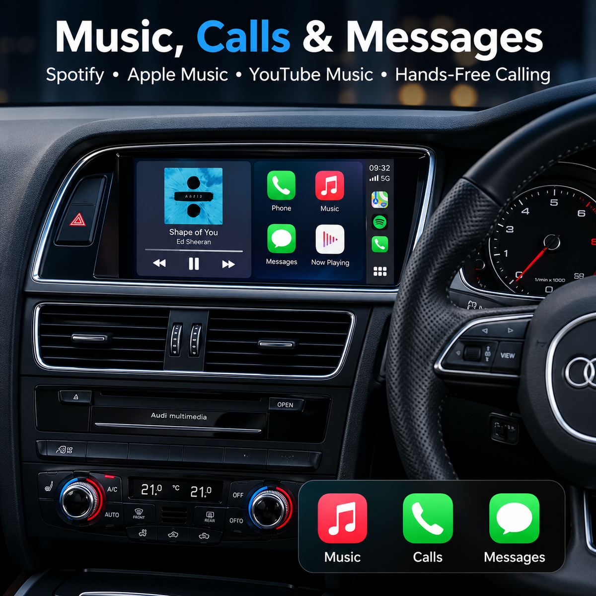 For Audi Wireless Apple CarPlay Retrofit Android Auto Decoder Integration