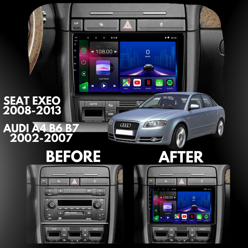 Audi A4 S4 RS4 | B6 B7 2003-2008 | Seat Exeo 2008-2013 | Android 12 | Car Stereo Head Unit | Bose - Pluscenter