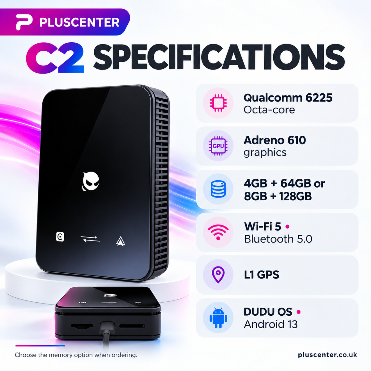 Android 15 AI Box with Wireless Apple CarPlay & Android Auto - Pluscenter