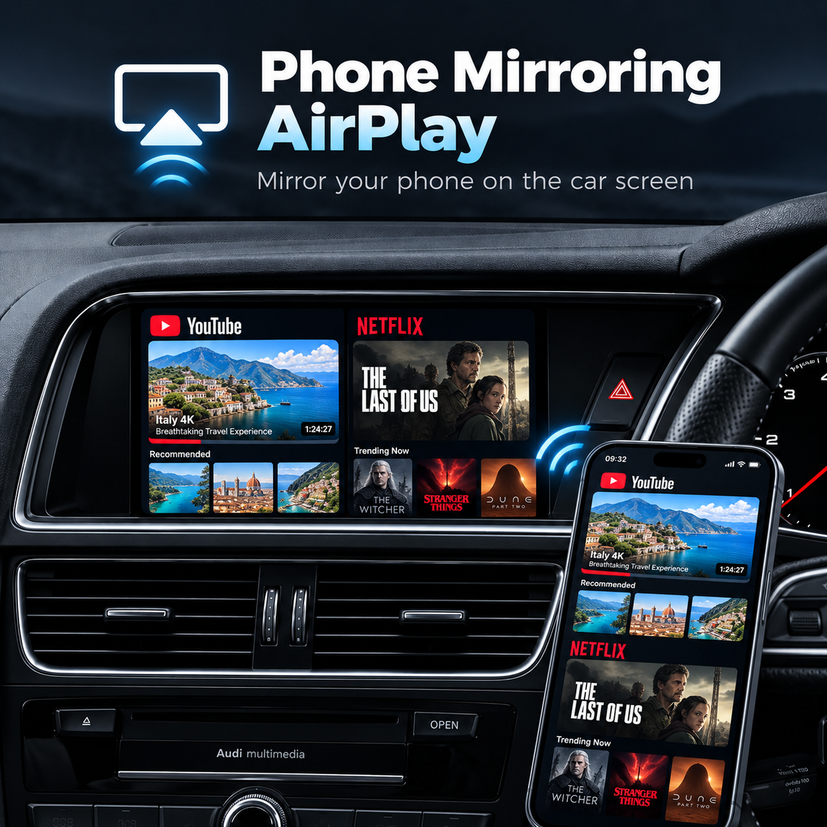 For Audi Wireless Apple CarPlay Retrofit Android Auto Decoder Integration