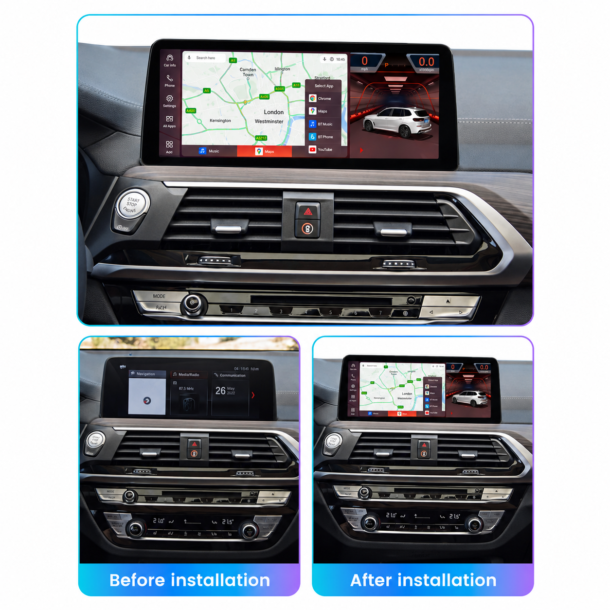 BMW X3 X4 | 2017–2022 | G01 G02 | Android 14 Wireless CarPlay &amp; Android Auto | Autoradio EVO 