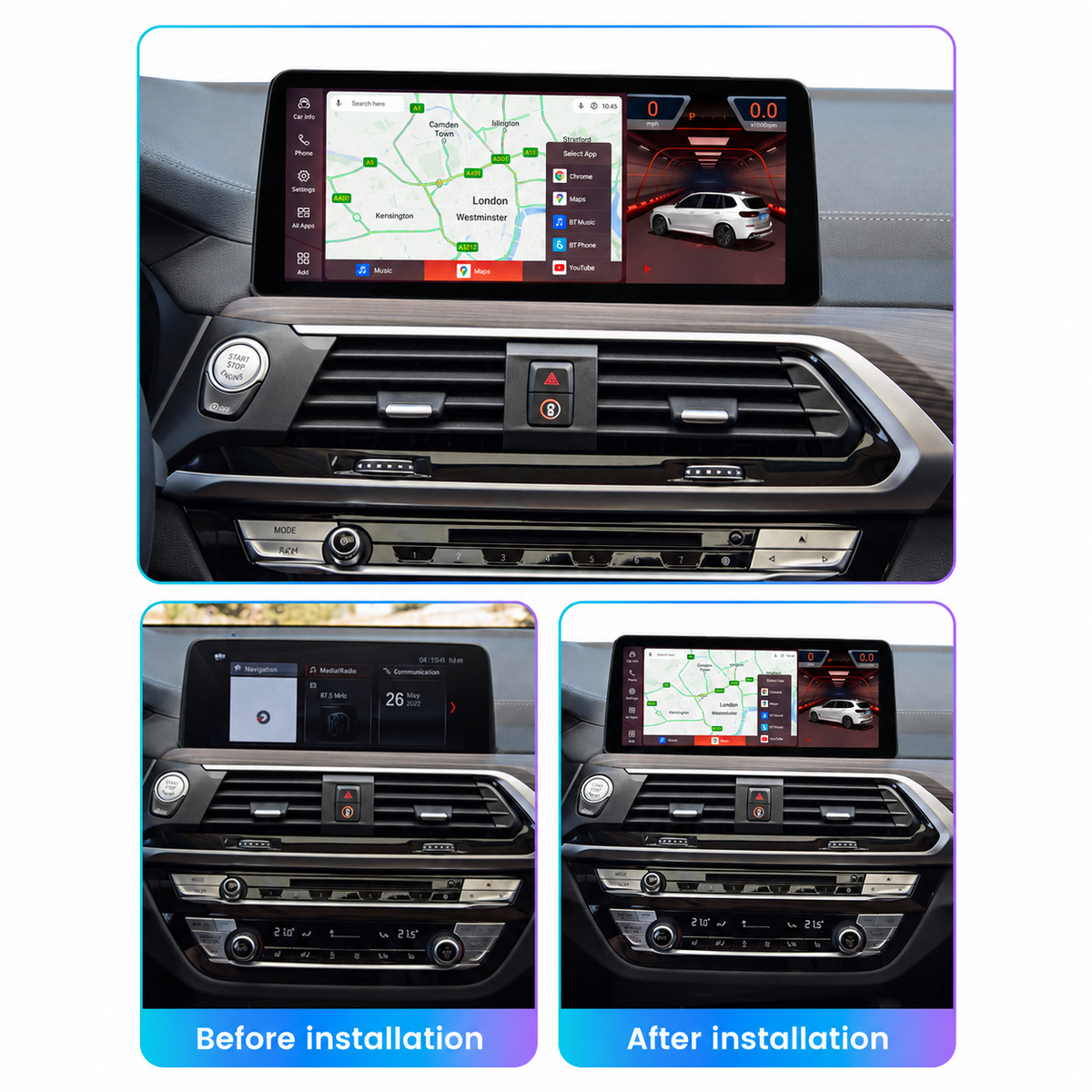 BMW X3 X4 | 2017–2022 | G01 G02 | Android 14 Wireless CarPlay & Android Auto | Autoradio EVO 