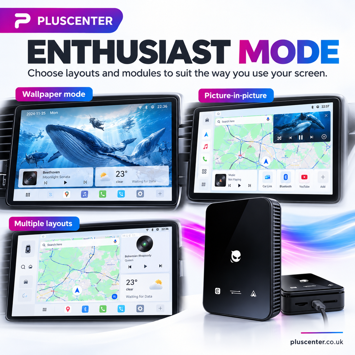 Android 15 AI Box with Wireless Apple CarPlay & Android Auto - Pluscenter