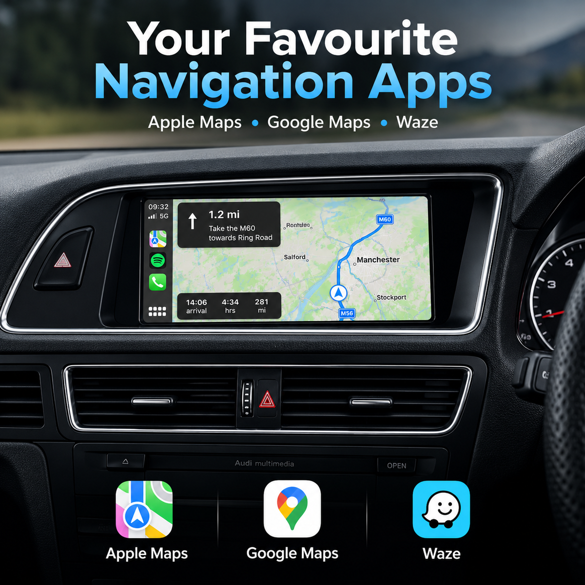 For Audi Wireless Apple CarPlay Retrofit Android Auto Decoder Integration