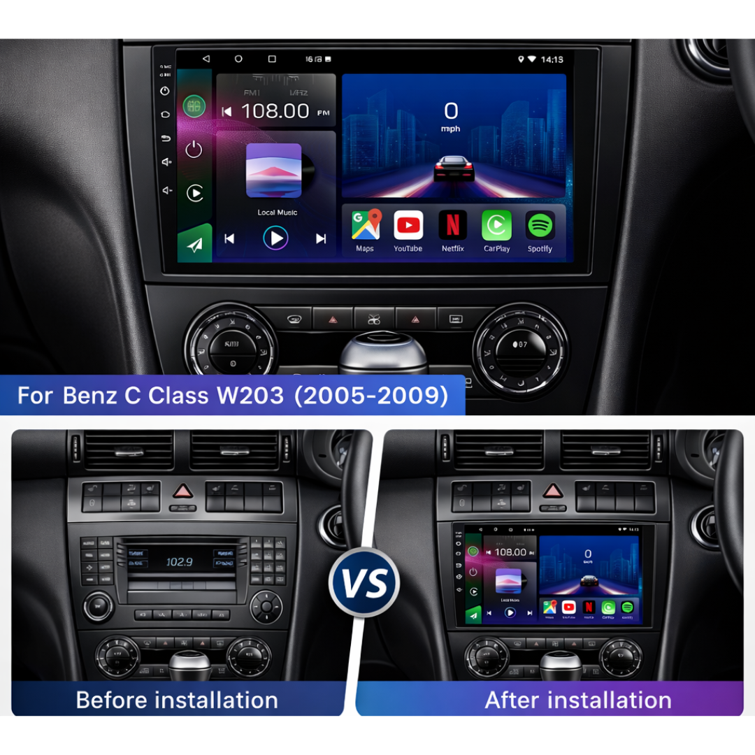 Mercedes C Class G CLC CLK W203 W209 W463 2005-2009 Android 15 Car Stereo Head Unit | CarPlay & Android Auto - Pluscenter