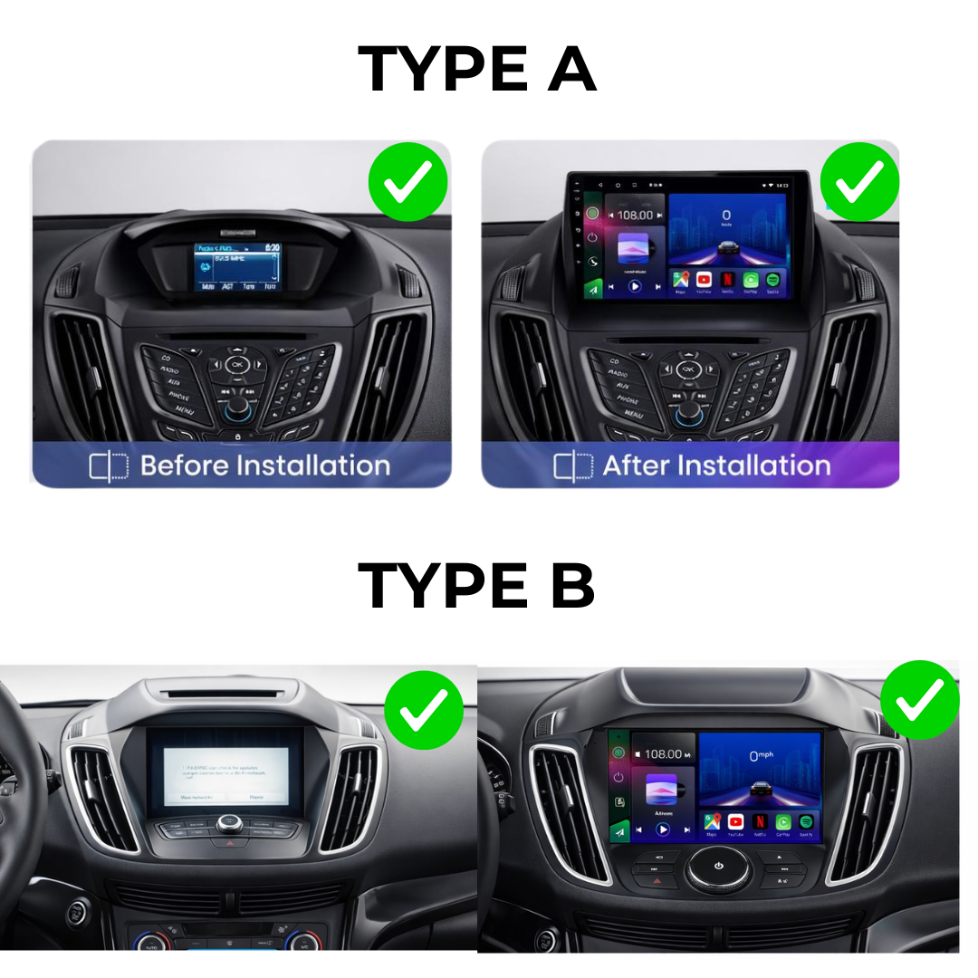guado | Kuga Fuga C-Max | 2012-2019 | Androide 12 | Autoradio | Unità di testa