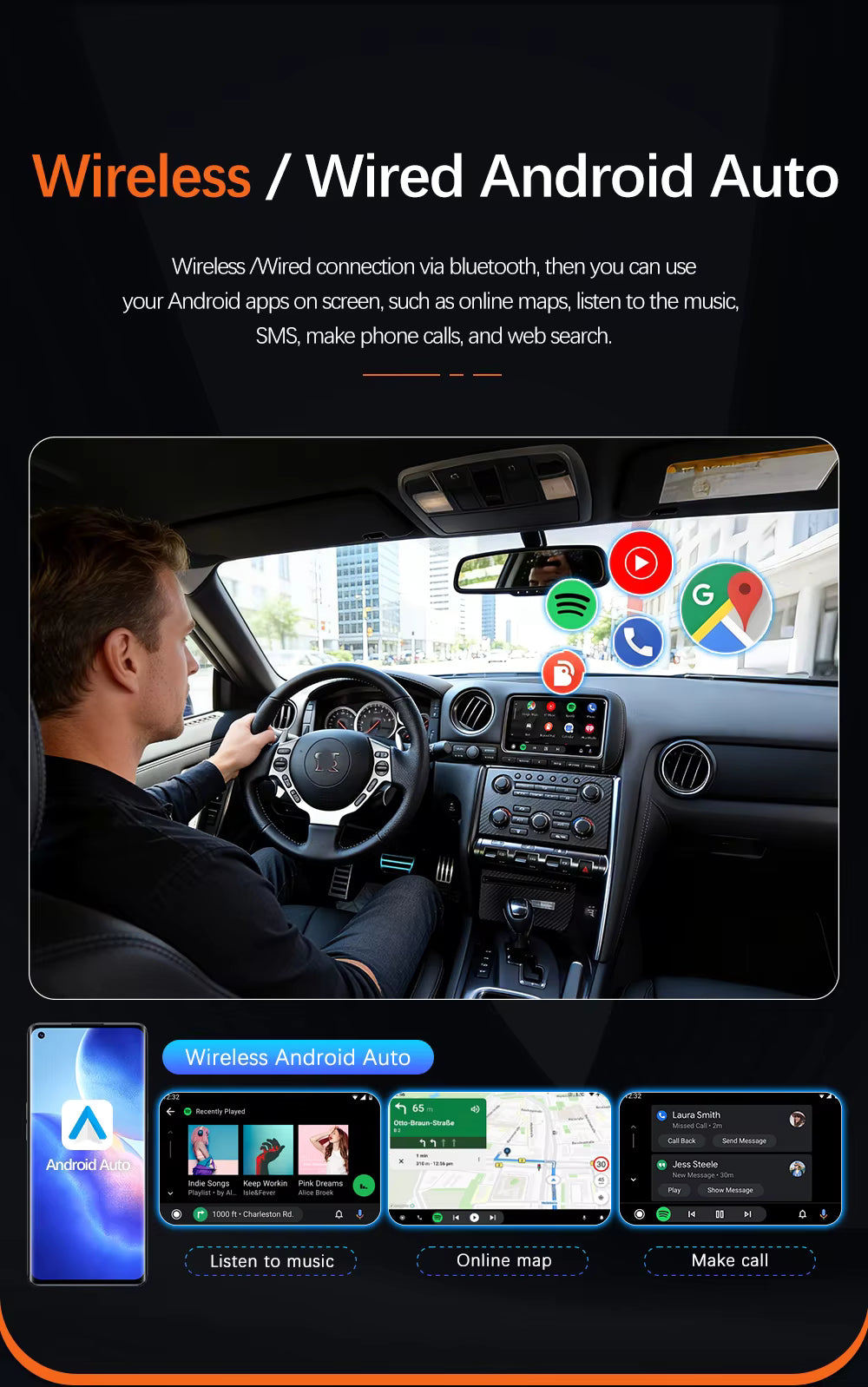 For Nissan GT-R Wireless Apple CarPlay Retrofit Android Auto 2009-2016 - Pluscenter