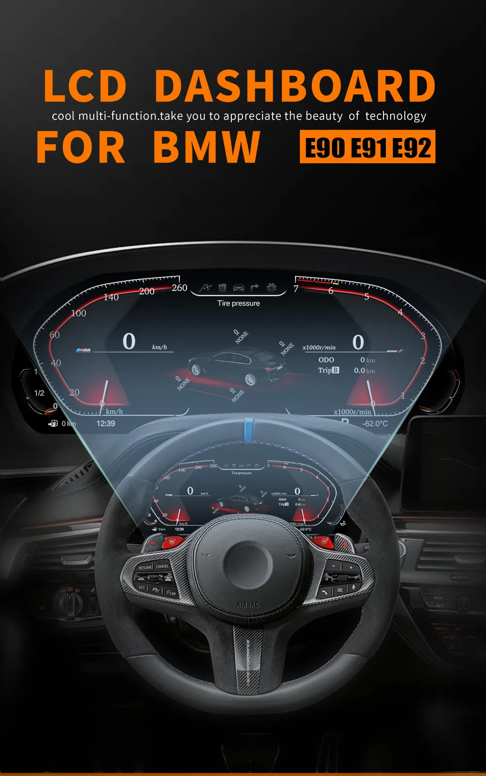 Tableau de bord BMW série 3 E90 E91 E92 E93 - Équipement auto