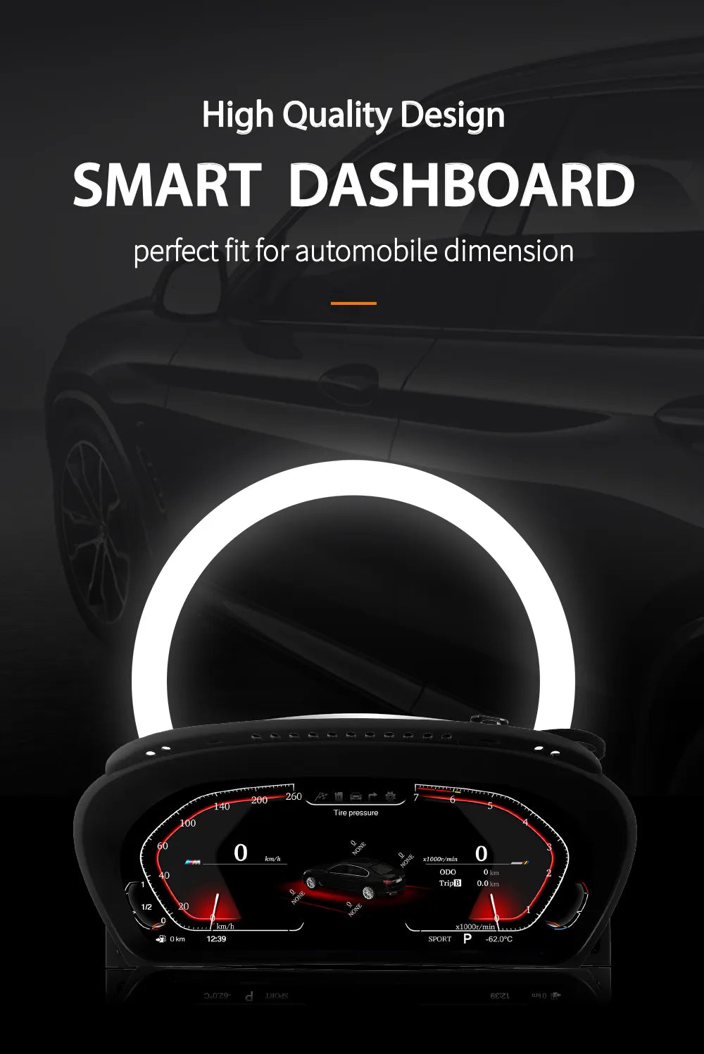 For BMW | 5 6 Series | 2003-2009 | E60 E61 E63 E64 | 12.3" LCD Digital Cluster | Instrument Cockpit Speedometer | Dashboard Display - Pluscenter