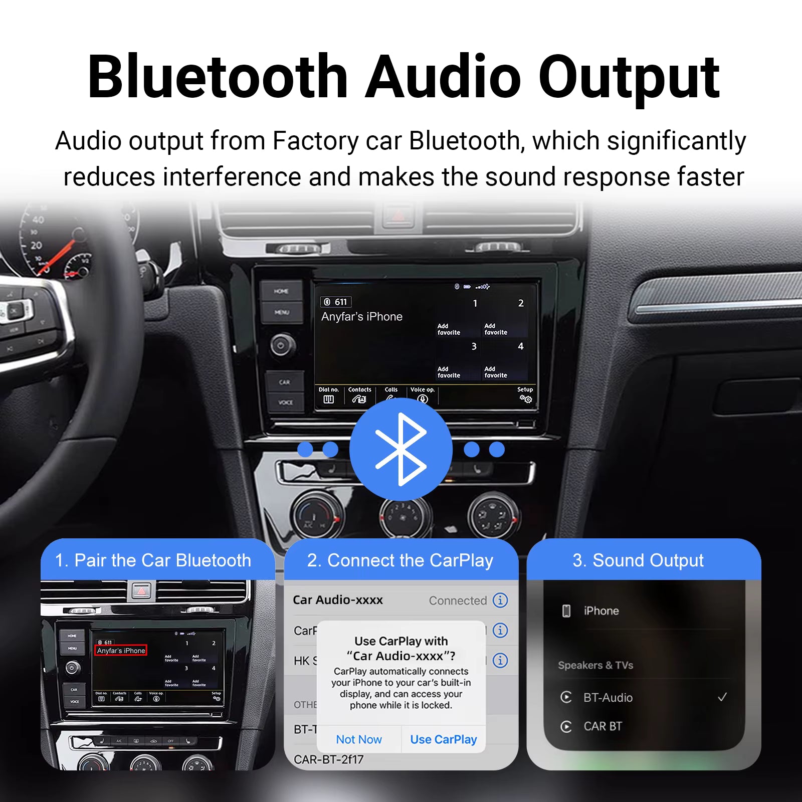 Decodificatore wireless Apple CarPlay per Peugeot / Citroen Android Auto Box