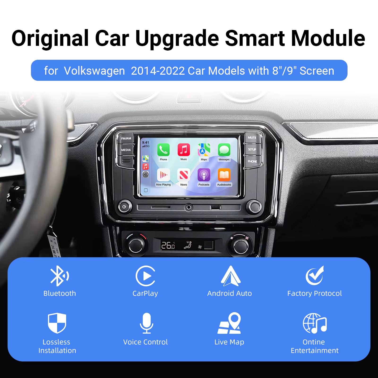 Decodificatore wireless Apple CarPlay per Peugeot / Citroen Android Auto Box