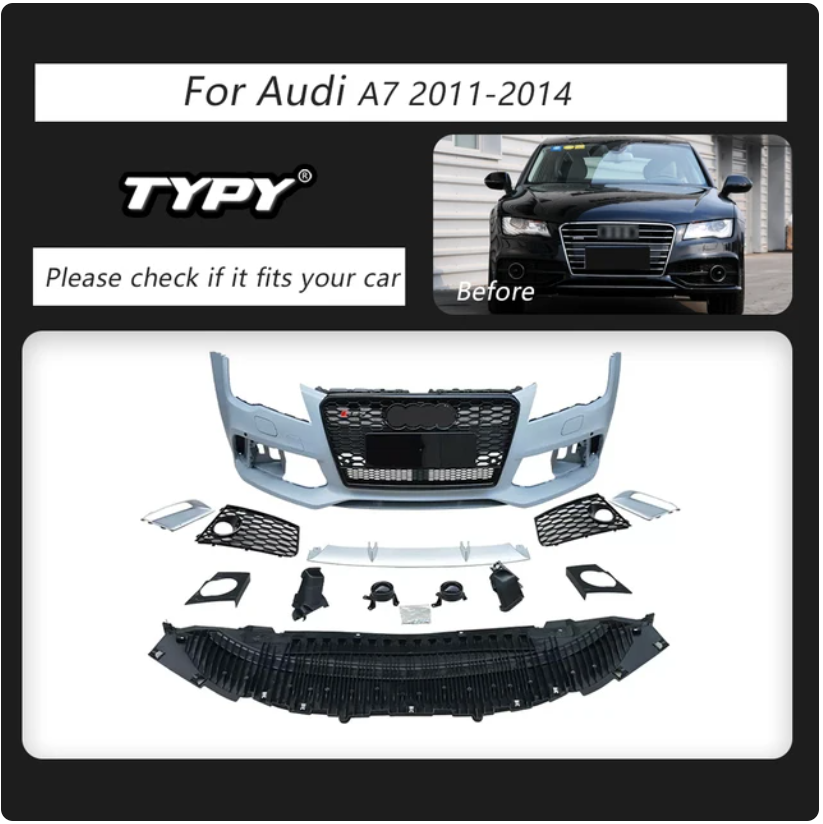 Audi | A7 S7 to RS7 | 2011-2014 | Body Kit Front Bumper | Upgrade - Pluscenter