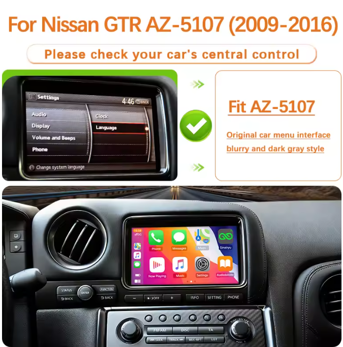 Syncsonic Premium For Nissan GT-R Wireless Apple CarPlay Retrofit Android Auto 2009-2016