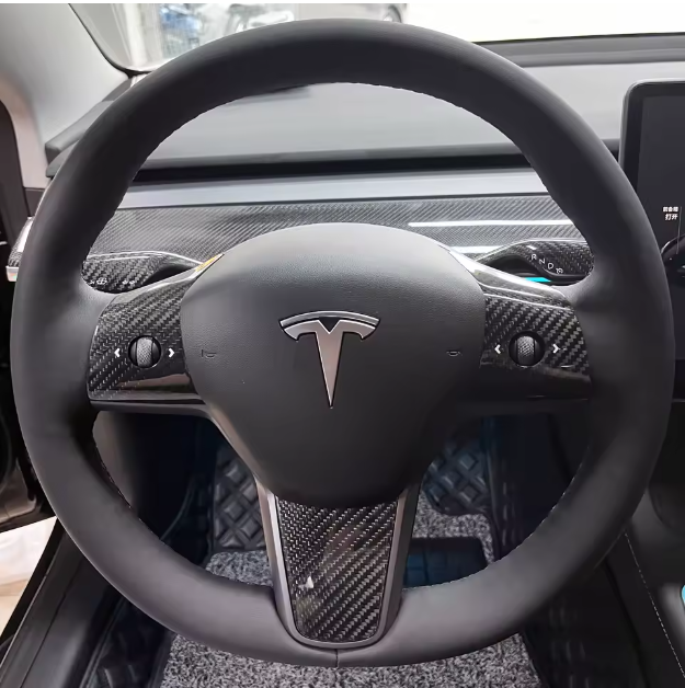 For Tesla 3 | Y Real Carbon Fiber Steering Wheel Cover