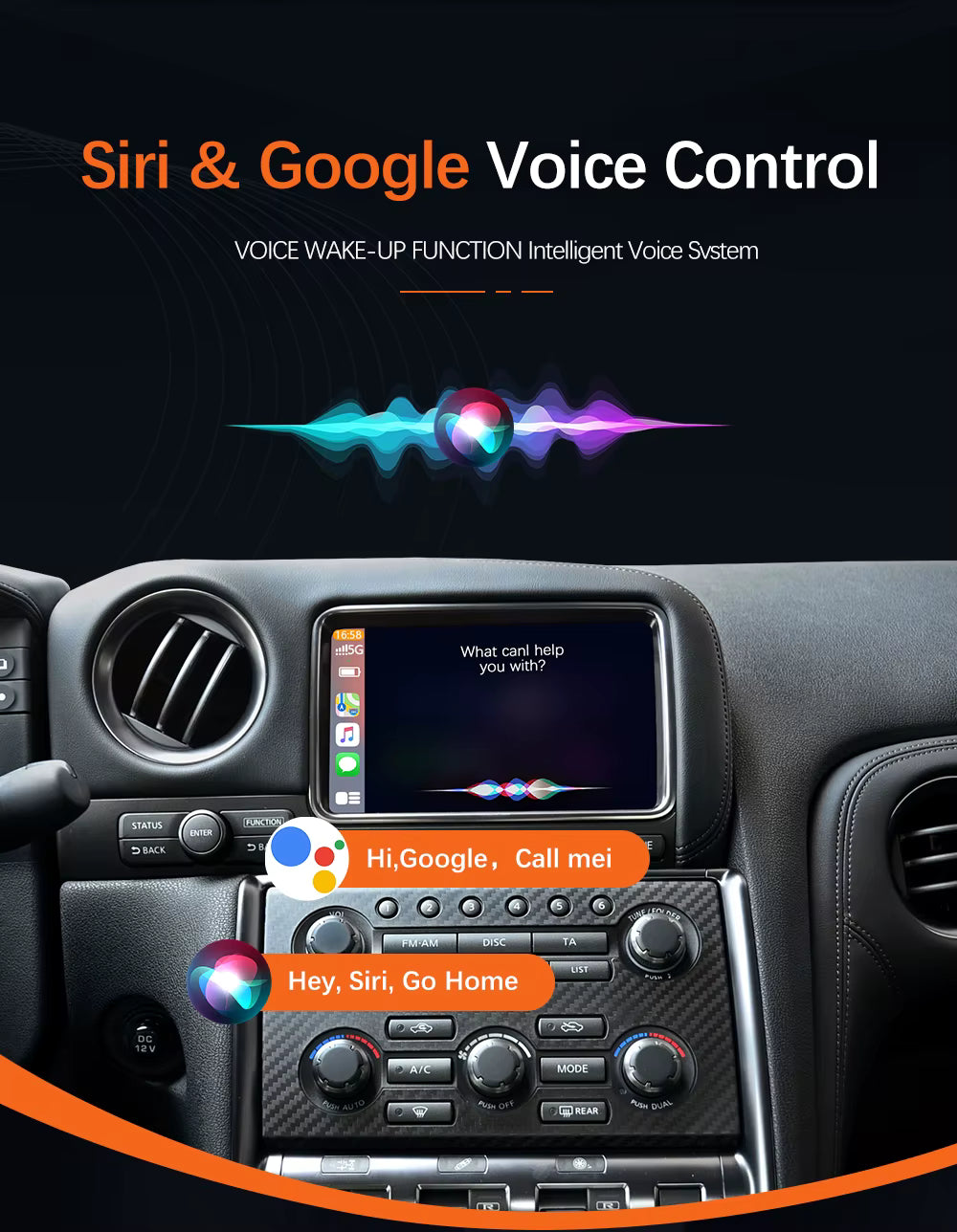 For Nissan GT-R Wireless Apple CarPlay Retrofit Android Auto 2009-2016 - Pluscenter