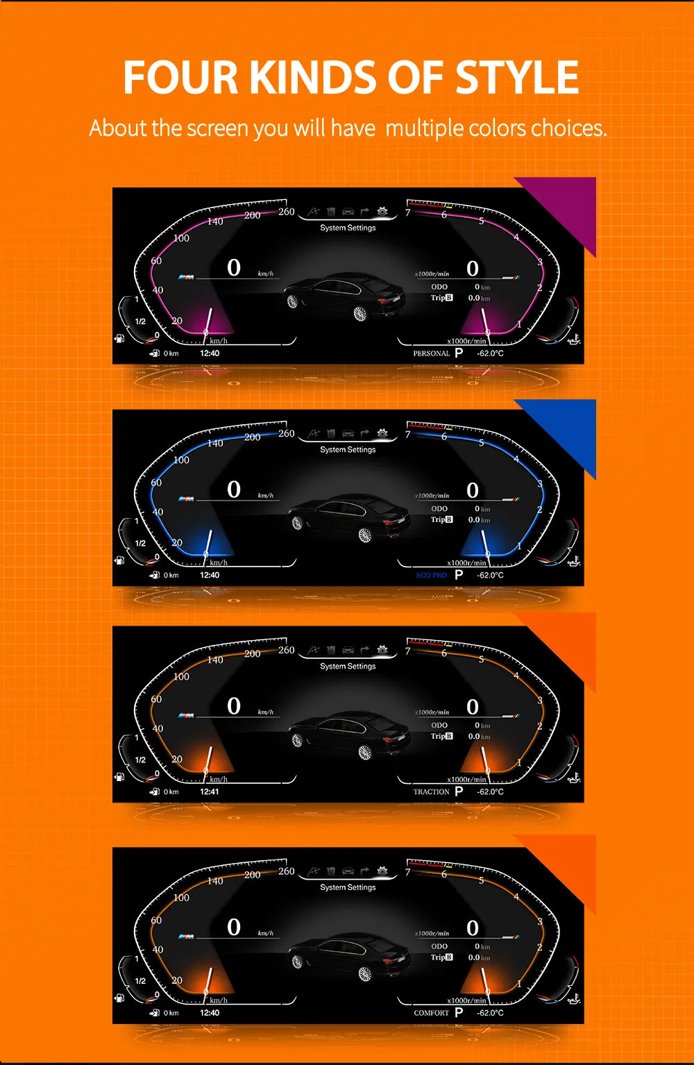 For BMW | 5 6 Series | 2003-2009 | E60 E61 E63 E64 | 12.3" LCD Digital Cluster | Instrument Cockpit Speedometer | Dashboard Display - Pluscenter