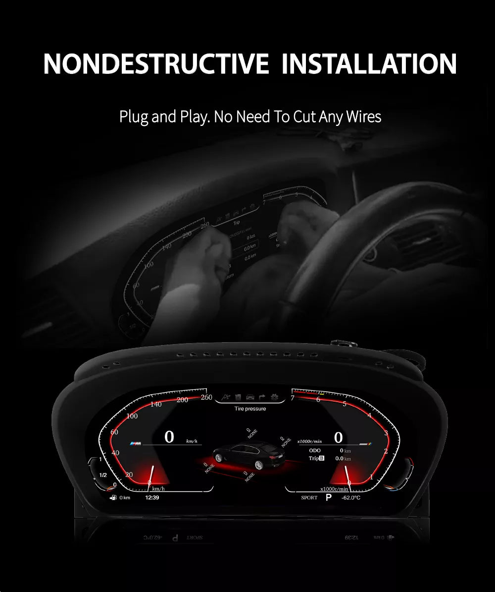 For BMW | 3 Series | 2005-2012 | E90 E91 E92 E93 | 12.3" LCD Digital Cluster | Instrument Cockpit Speedometer | Dashboard Display - Pluscenter