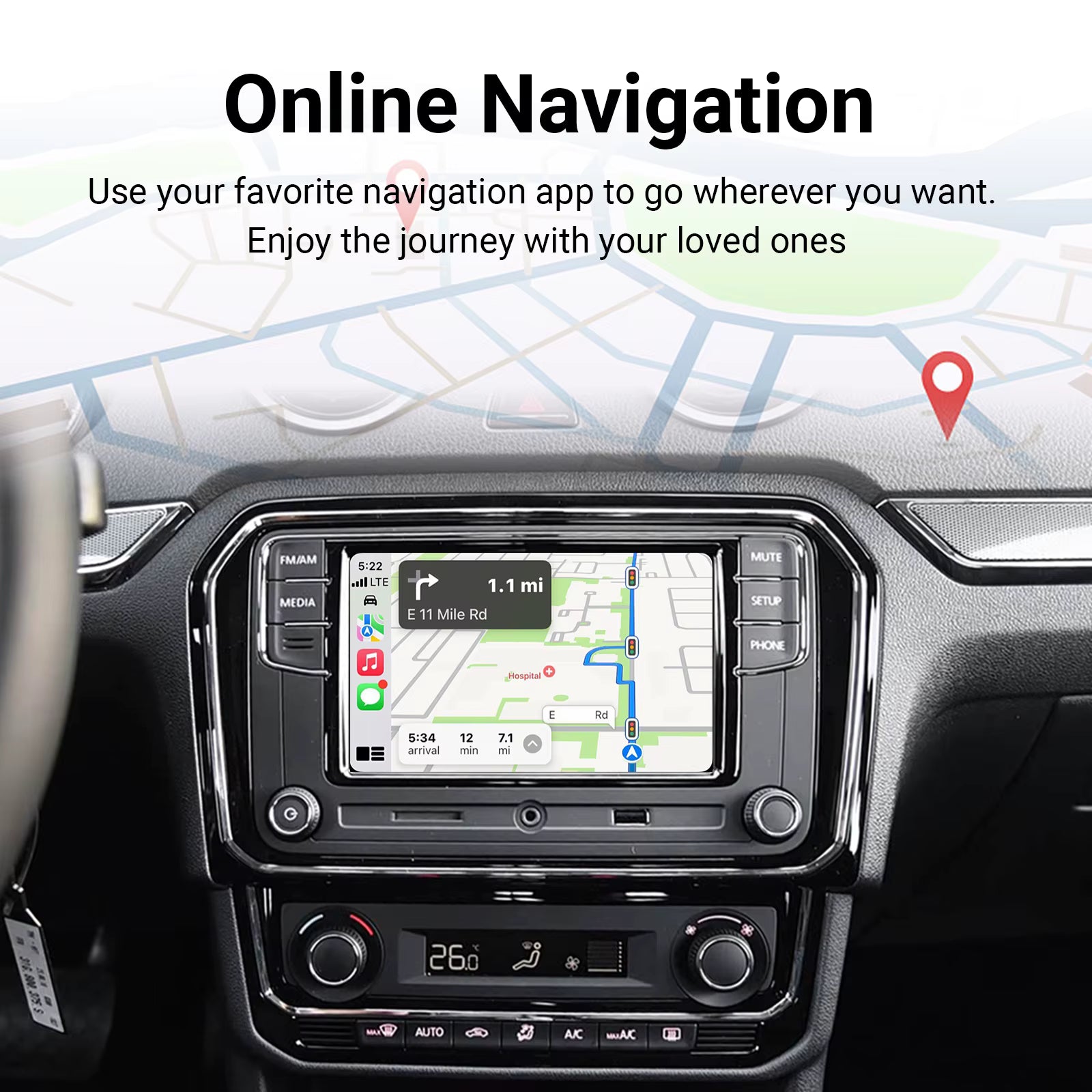 Decodificatore wireless Apple CarPlay per Peugeot / Citroen Android Auto Box