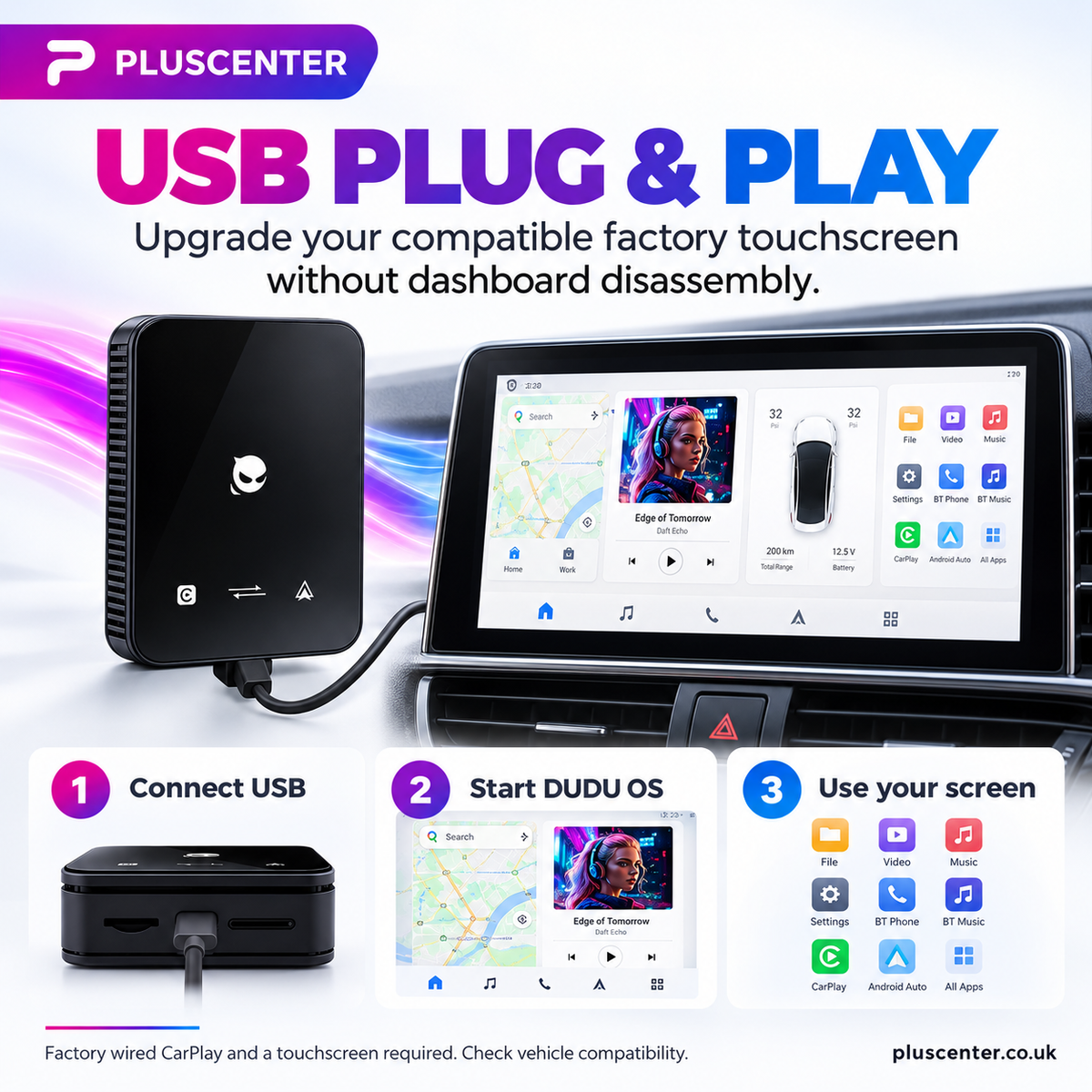 Android 15 AI Box with Wireless Apple CarPlay & Android Auto - Pluscenter