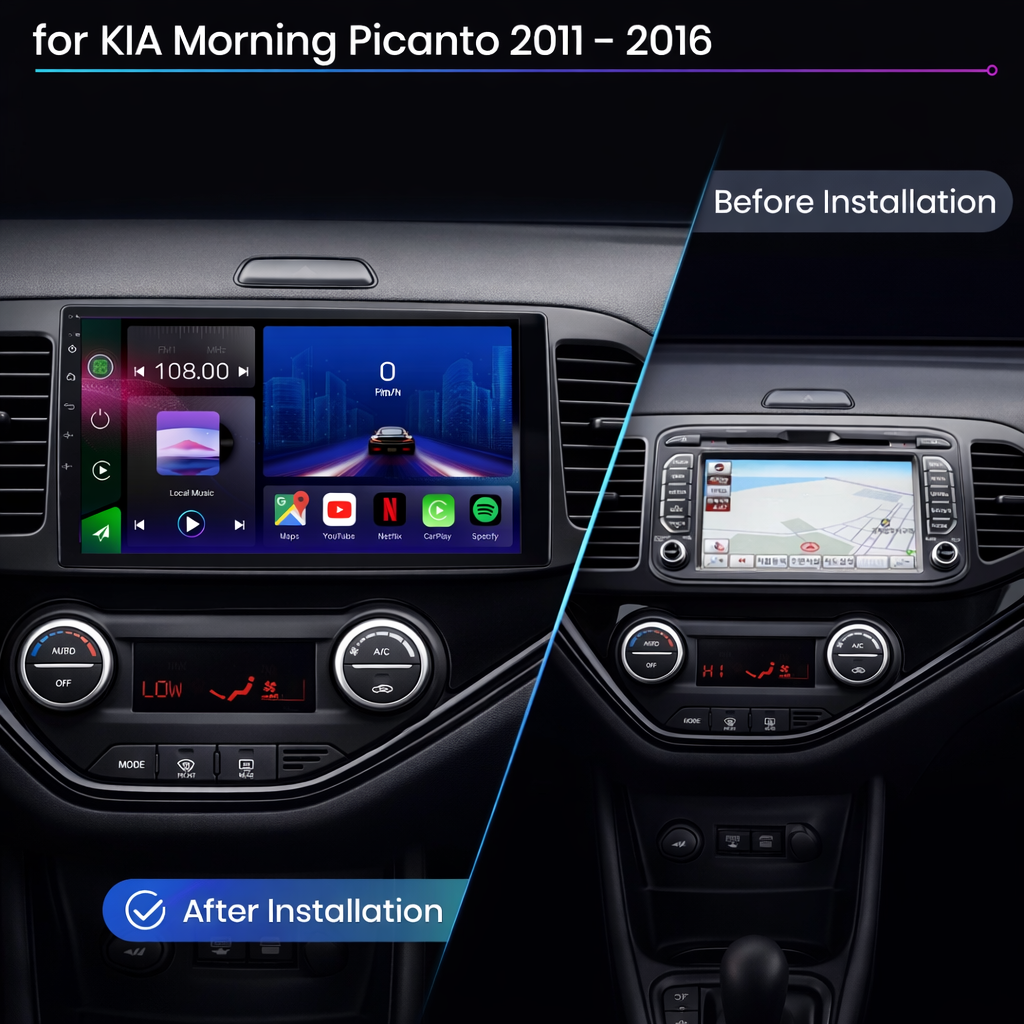 Kia Picanto 2011-2016 Android 15 Car Stereo Head Unit | CarPlay & Android Auto RHD - Pluscenter