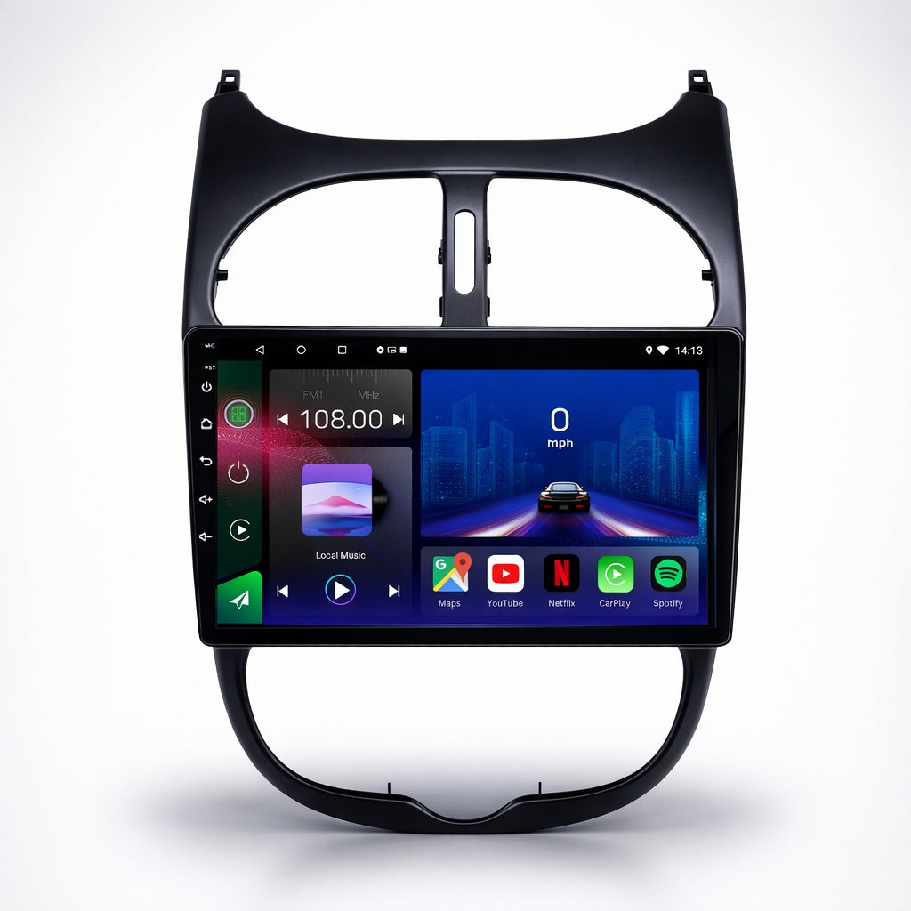 Peugeot 206 206 CC 1998-2010 Android 14 Car Stereo Head Unit CarPlay Android Auto - Pluscenter
