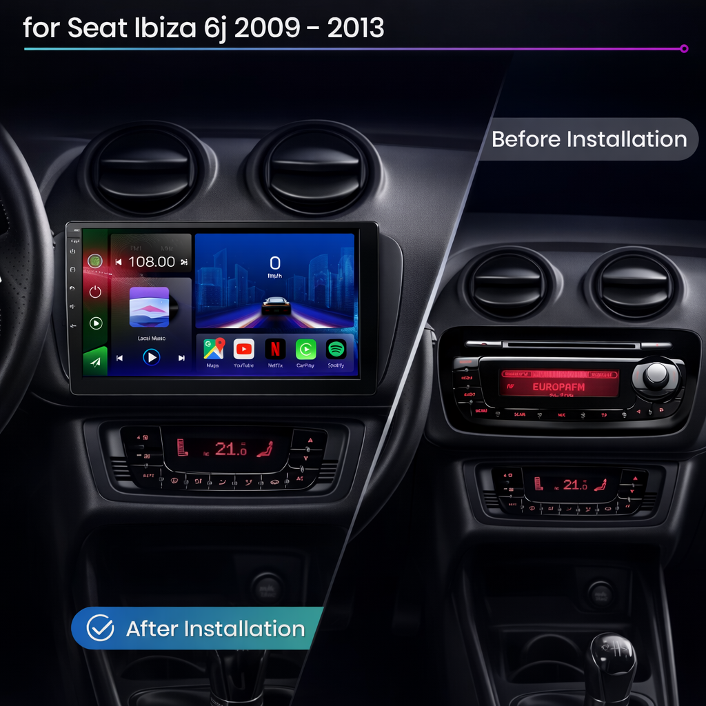 Seat Ibiza 2009-2014 Android 15 Car Stereo Head Unit | CarPlay Android Auto - Pluscenter