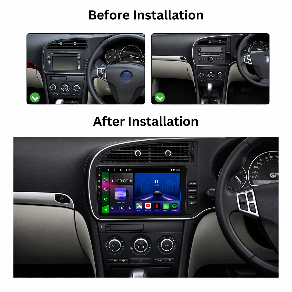 Saab 93 9-3 2006-2011 Android 15 Car Stereo Head Unit | CarPlay Android Auto - Pluscenter