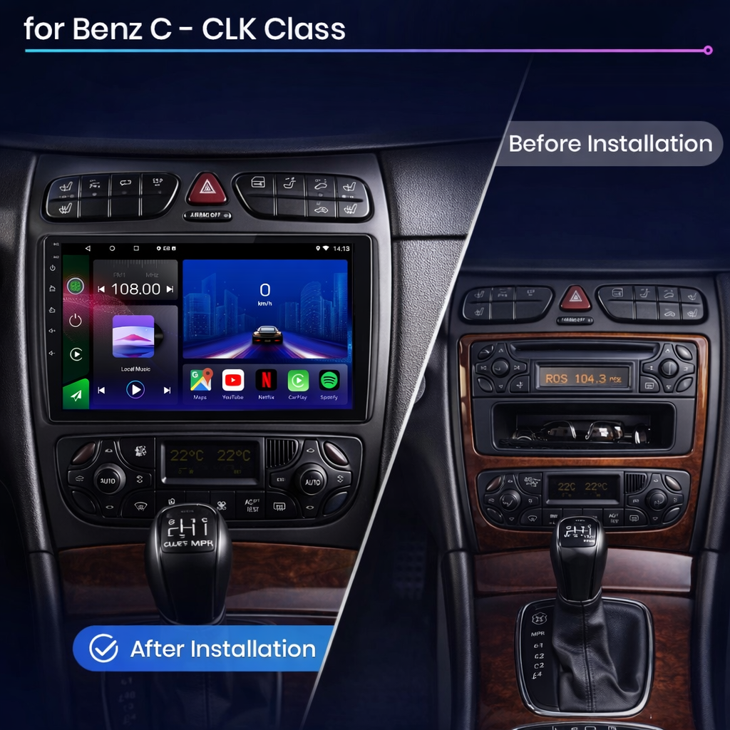 Mercedes C Class CLC CLK W203 S204 1999-2005 Android 15 Car Stereo Head Unit | CarPlay & Android AutoUnit - Pluscenter