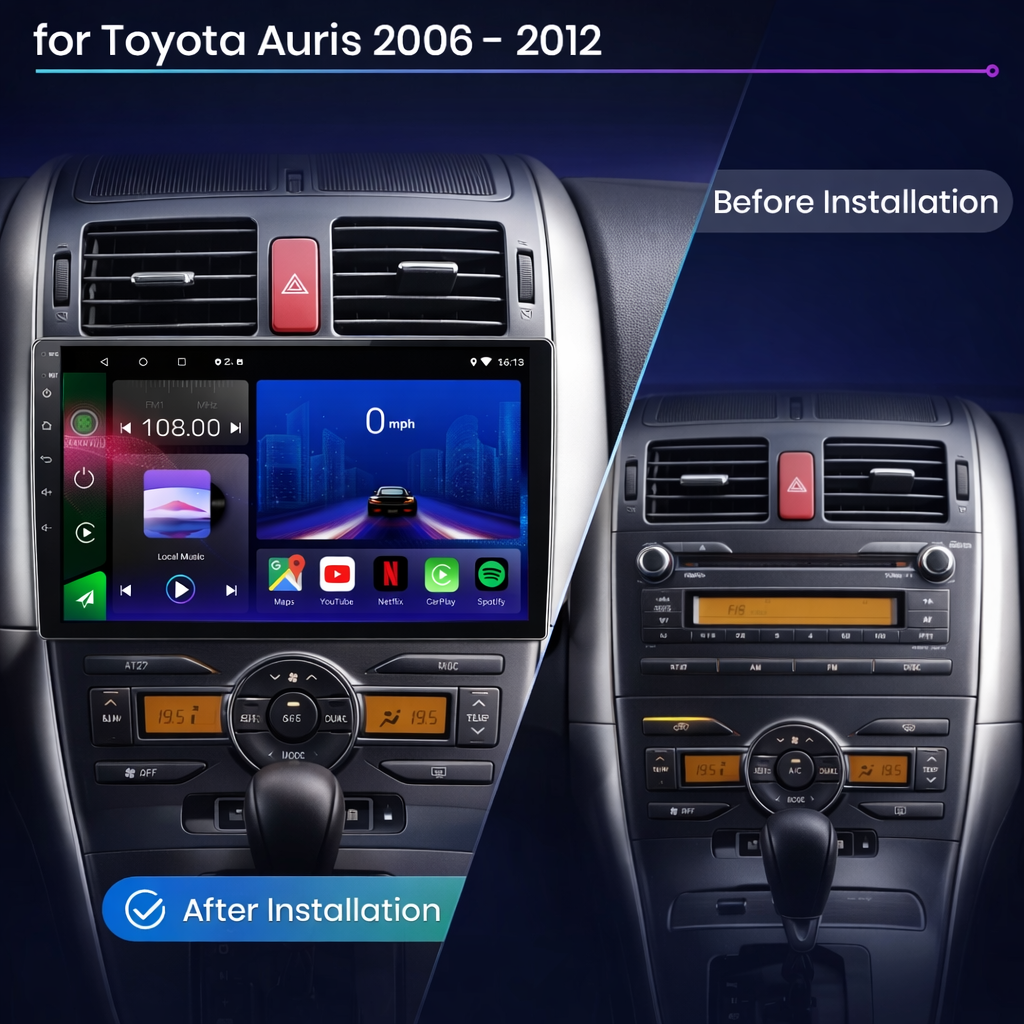 Toyota Auris & Corolla 2006-2012 Android 15 Car Stereo Head Unit | CarPlay Android Auto - Pluscenter